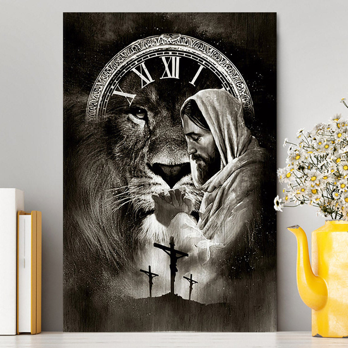 Jesus Pray For Healing Lion Of Judah Canvas Wall Art - Bible Verse Canvas Art - Inspirational Art - Christian Home Decor