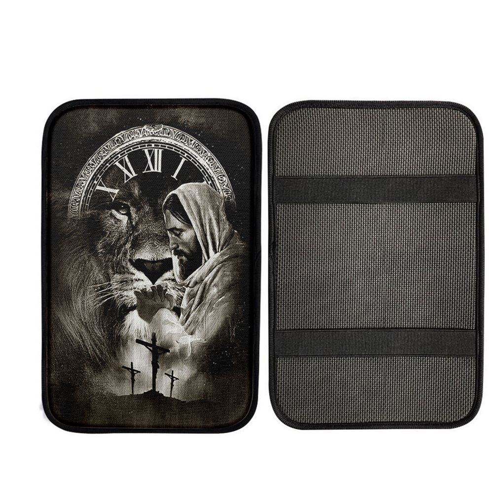 Jesus Pray For Healing Lion Of Judah Car Center Console Cover, God Car Armrest Accessories