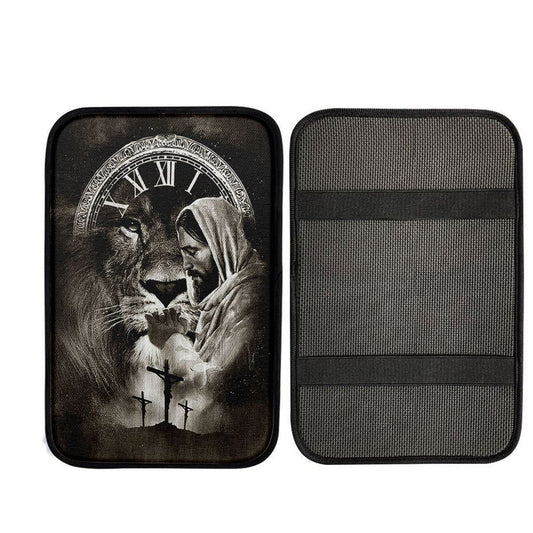 Jesus Pray For Healing Lion Of Judah Car Center Console Cover, God Car Armrest Accessories