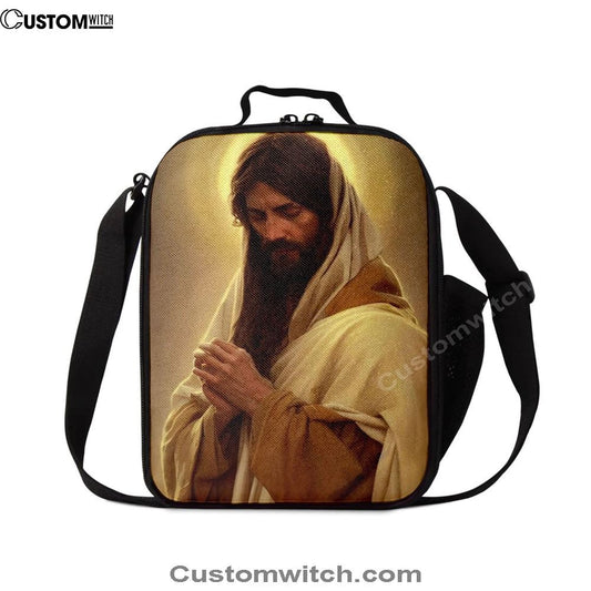 Jesus Pray Lunch Bag, Christian Lunch Box For School, Picnic