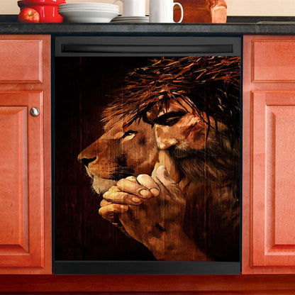 Jesus Pray The Peace Of God Dishwasher Cover, Jesus Christ Dishwasher Wrap, Christian Kitchen Decoration