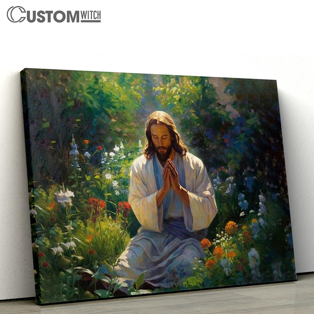Jesus Praying In The Garden Canvas Prints - Jesus Christ Picture - Jesus Canvas Art
