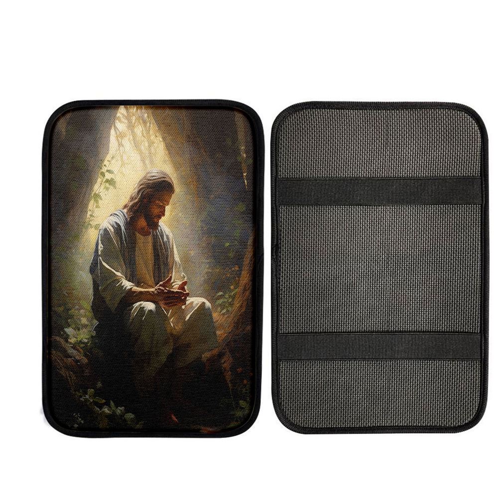 Jesus Praying In The Garden Car Center Console Cover, God Car Armrest Accessories