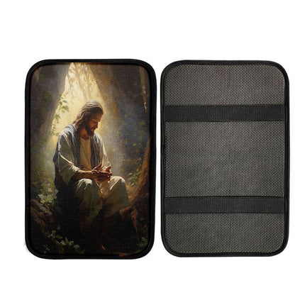 Jesus Praying In The Garden Car Center Console Cover, God Car Armrest Accessories
