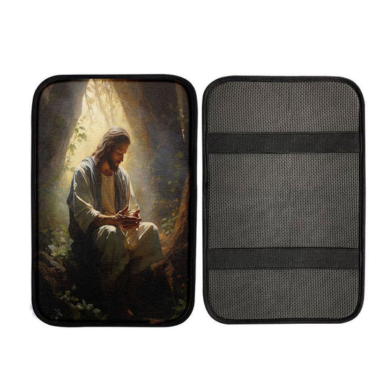 Jesus Praying In The Garden Car Center Console Cover, God Car Armrest Accessories