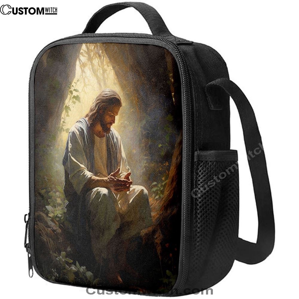 Jesus Praying In The Garden Lunch Bag, Christian Lunch Box For School, Picnic