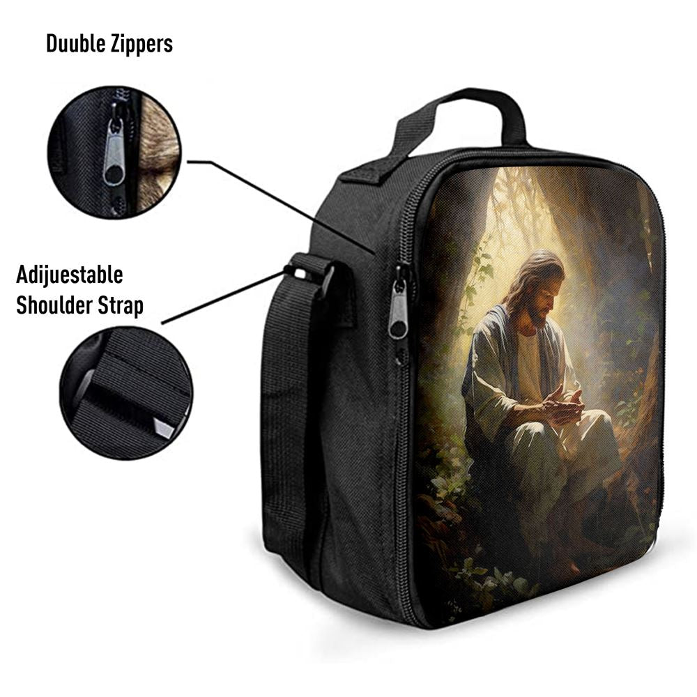 Jesus Praying In The Garden Lunch Bag, Christian Lunch Box For School, Picnic