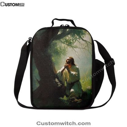 Jesus Praying In The Garden Painting Lunch Bag, Christian Lunch Box For School, Picnic