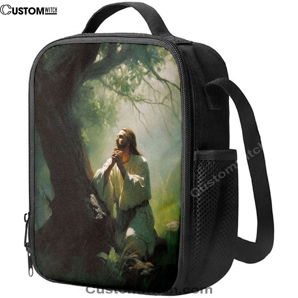 Jesus Praying In The Garden Painting Lunch Bag, Christian Lunch Box For School, Picnic