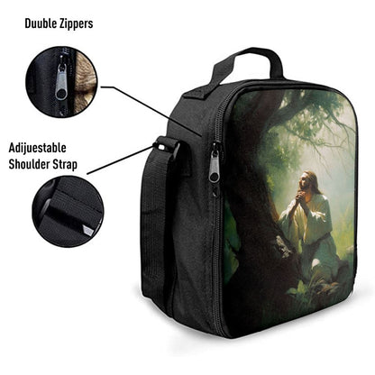 Jesus Praying In The Garden Painting Lunch Bag, Christian Lunch Box For School, Picnic