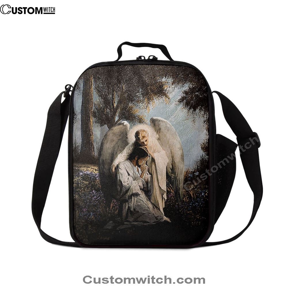 Jesus Praying With Angel Lunch Bag, Christian Lunch Box For School, Picnic