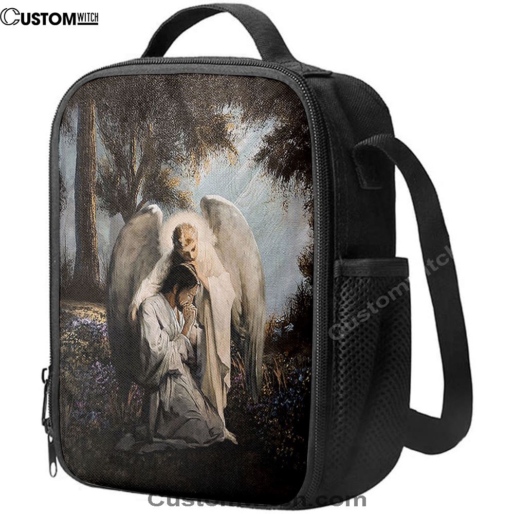 Jesus Praying With Angel Lunch Bag, Christian Lunch Box For School, Picnic