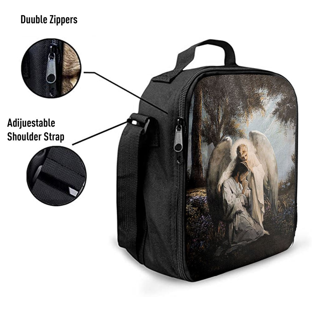 Jesus Praying With Angel Lunch Bag, Christian Lunch Box For School, Picnic