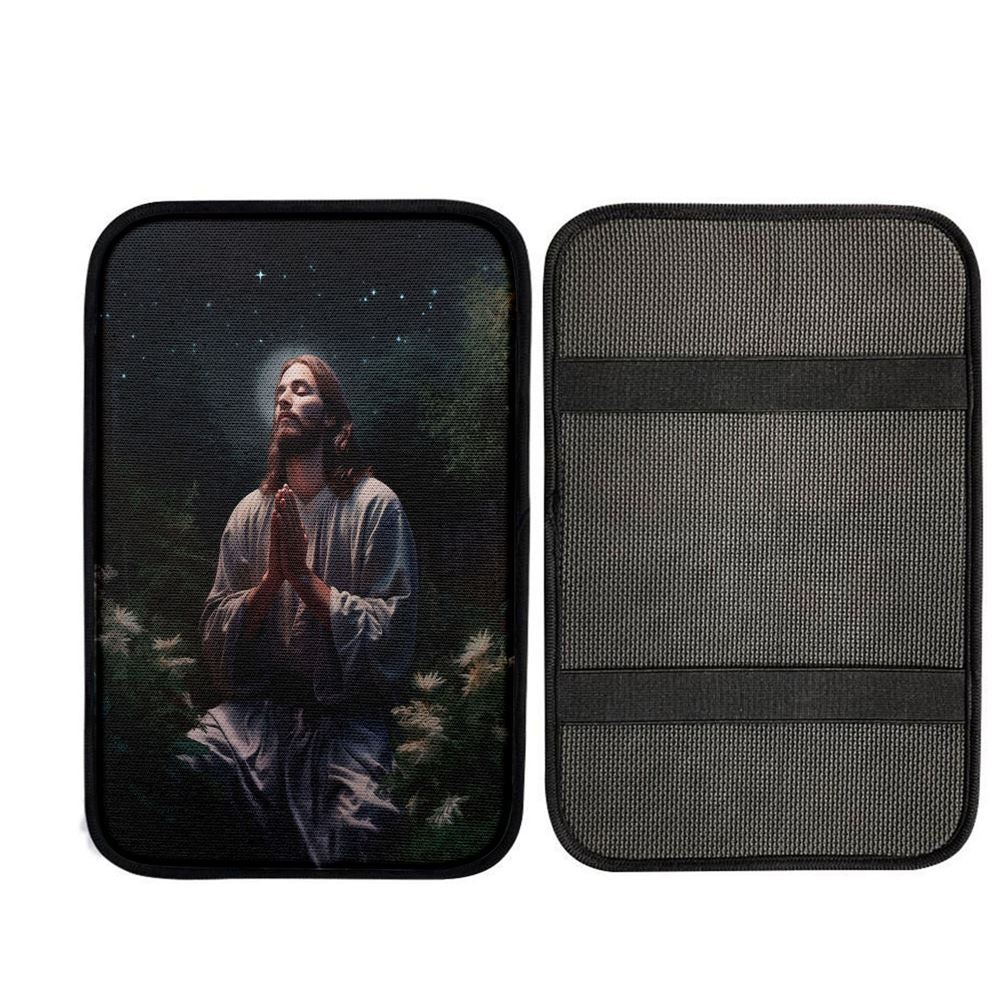 Jesus Prays In The Gethsemane Car Center Console Cover, God Car Armrest Accessories