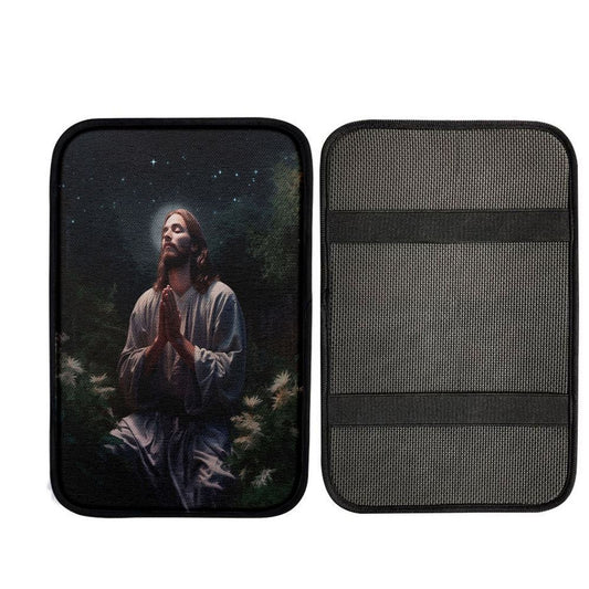 Jesus Prays In The Gethsemane Car Center Console Cover, God Car Armrest Accessories