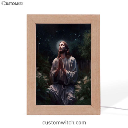 Jesus Prays In The Gethsemane Frame Lamp Prints - Jesus Frame Lamp Art - Christian Art Decor