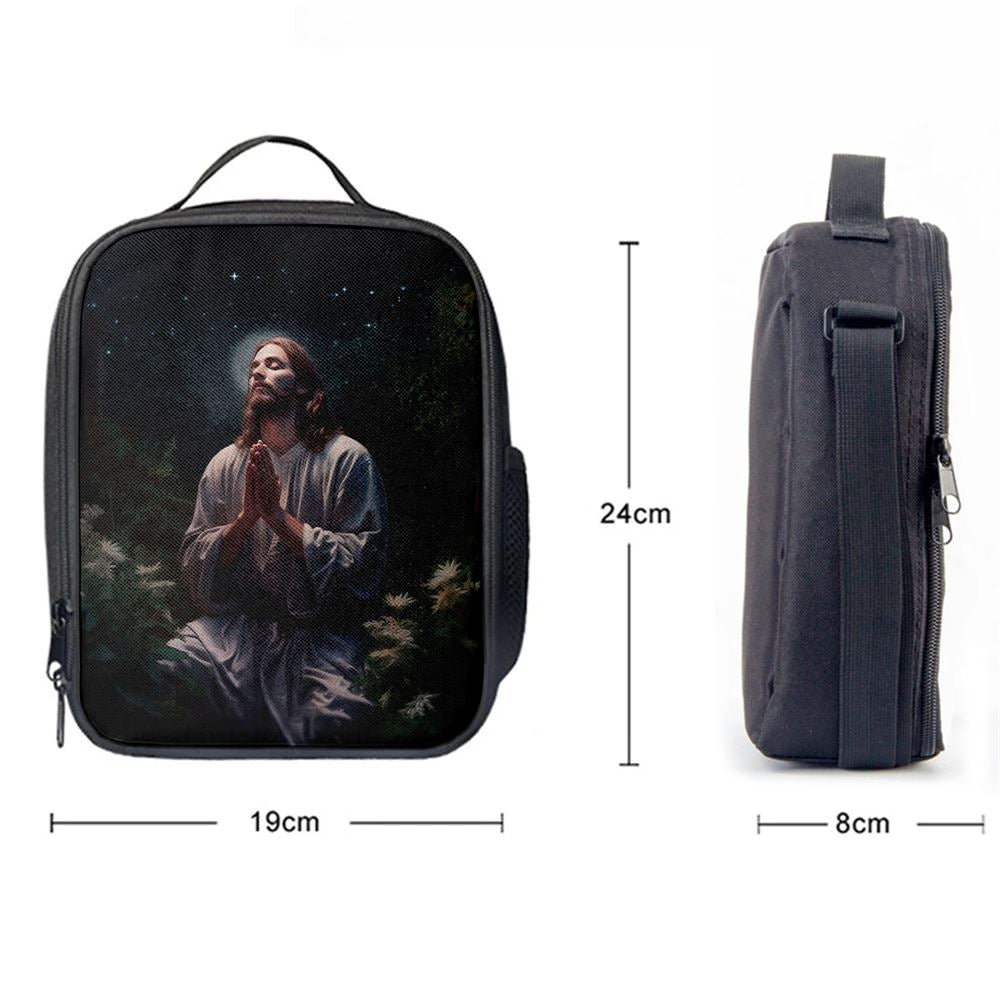 Jesus Prays In The Gethsemane Lunch Bag, Christian Lunch Box For School, Picnic