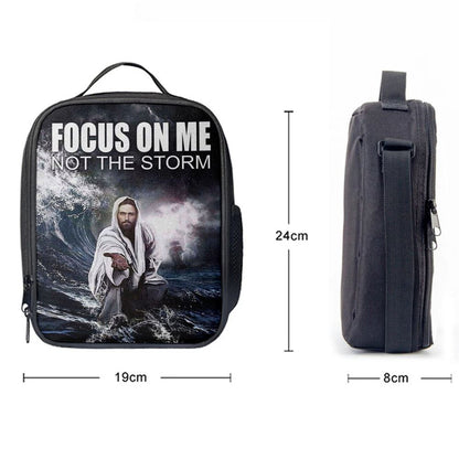 Jesus Reaching Hand Focus On Me Not The Storm Decor Lunch Bag, Christian Lunch Box For School, Picnic