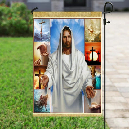 Jesus Reaching Hand House Flag, Christian Flag, Christian Flag, Scripture Flag, Garden Banner