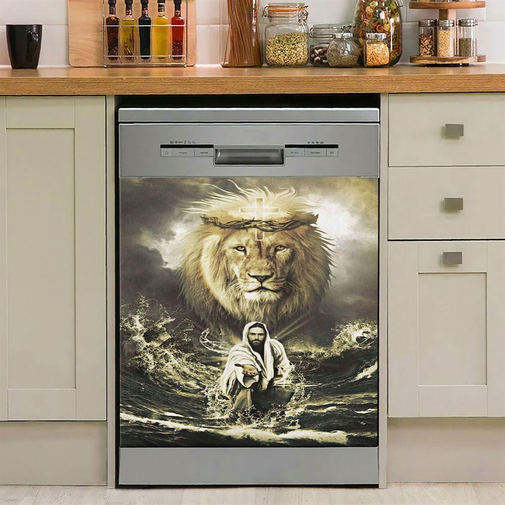 Jesus Reaching Hand I Have Loved You With An Everlasting Love Dishwasher Cover, Christian Dishwasher Wrap, Religious Kitchen Decoration