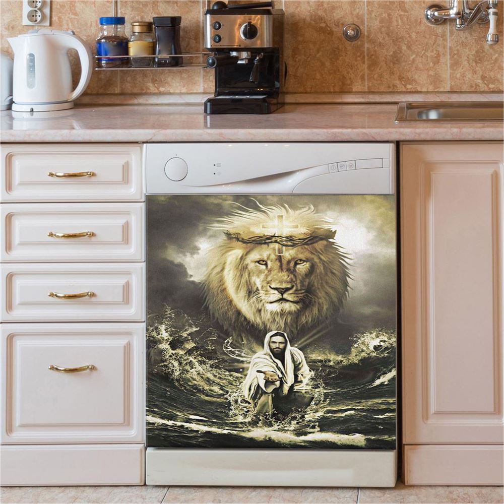 Jesus Reaching Hand I Have Loved You With An Everlasting Love Dishwasher Cover, Christian Dishwasher Wrap, Religious Kitchen Decoration