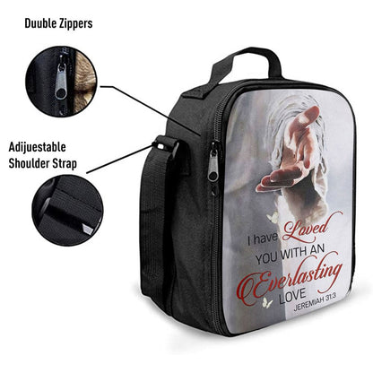 Jesus Reaching Hand I Have Loved You With An Everlasting Love Lunch Bag, Christian Lunch Box For School, Picnic