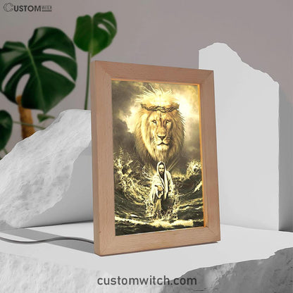 Jesus Reaching In The Water Jesus Lion Frame Lamp Prints - Bible Verse Decor - Scripture Art