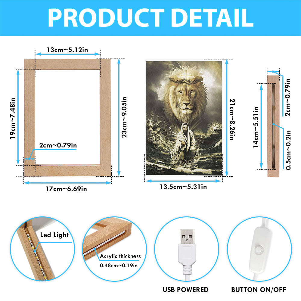Jesus Reaching In The Water Jesus Lion Frame Lamp Prints - Bible Verse Decor - Scripture Art