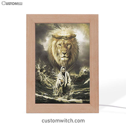 Jesus Reaching In The Water Jesus Lion Frame Lamp Prints - Bible Verse Decor - Scripture Art