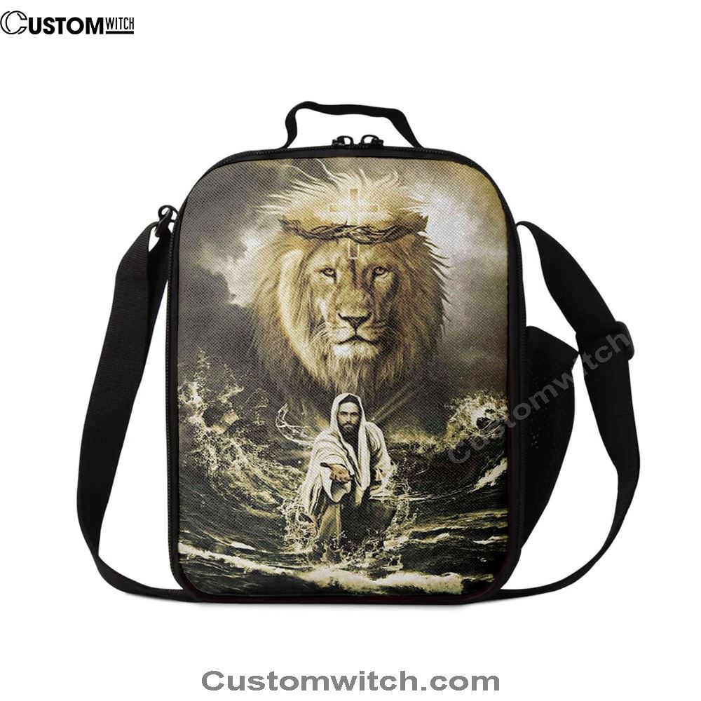 Jesus Reaching In The Water Jesus Lion Lunch Bag, Christian Lunch Box For School, Picnic