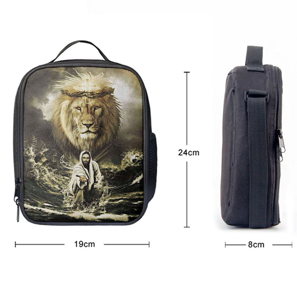 Jesus Reaching In The Water Jesus Lion Lunch Bag, Christian Lunch Box For School, Picnic