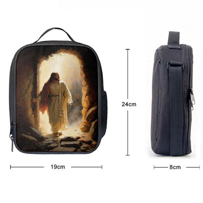 Jesus Rises From Cave Lunch Bag, Christian Lunch Box For School, Picnic