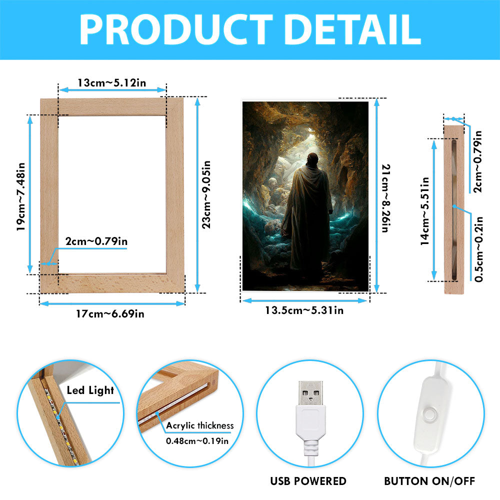 Jesus Rises From The Dead Frame Lamp Pictures - Christian Art - Jesus Frame Lamp Art