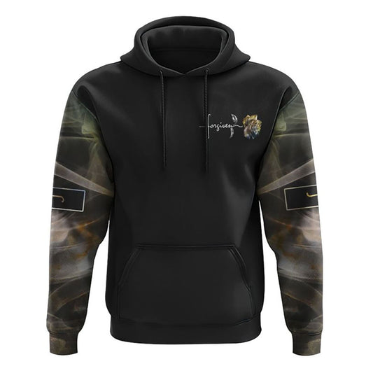 Jesus Rose Forgiven Smoke All Over Print 3D Hoodie, Christian Hoodie, Christian Sweatshirt, Bible Verse Shirt