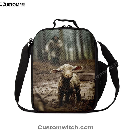 Jesus Running After a Lost Lamb, Jesus Lamb of God, Lunch Bag, Christian Wal, Christian Lunch Box For School, Picnic