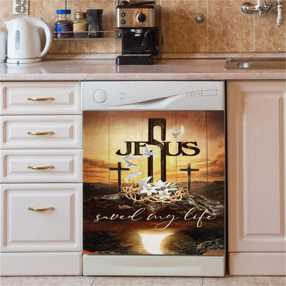 Jesus Sacred Heart Lion Lamb Dishwasher Cover, Lion Dishwasher Wrap, Christian Inspirational Kitchen Decoration