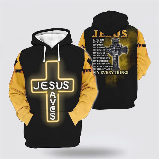 Jesus Save Jesus Is My God My King 3D Hoodies For Women Men, God 3D Printed Hoodie, Christian Apparel Hoodies