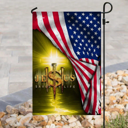 Jesus Saved My Life Christian House Flag, Christian Flag, Christian Flag, Scripture Flag, Garden Banner