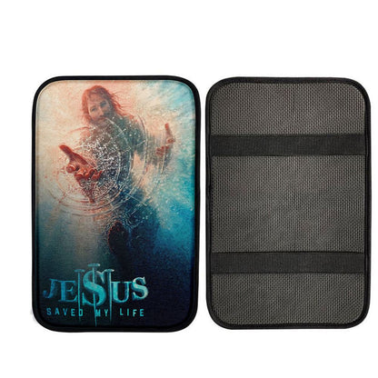 Jesus Saved My Life Hand Of God Christ Car Center Console Cover, God Car Armrest Accessories
