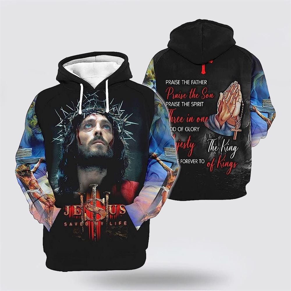 Jesus Saved My Life Hand Pray 3D Hoodies For Women Men, God 3D Printed Hoodie, Christian Apparel Hoodies