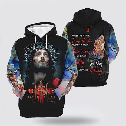 Jesus Saved My Life Hand Pray 3D Hoodies For Women Men, God 3D Printed Hoodie, Christian Apparel Hoodies