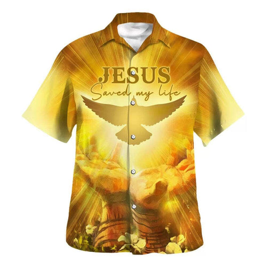 Jesus Saved My Life Hawaiian Shirt For Men, Christian Hawaiian Shirt, Gift For Christian