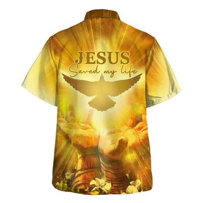 Jesus Saved My Life Hawaiian Shirt For Men, Christian Hawaiian Shirt, Gift For Christian