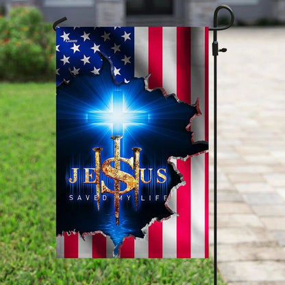 Jesus Saved My Life House Flags, Christian Flag, Scripture Flag, Garden Banner