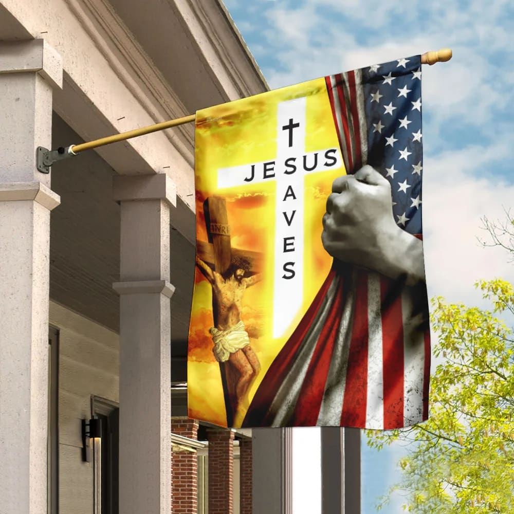 Jesus Saves Christian House Flags, Christian Flag, Scripture Flag, Garden Banner