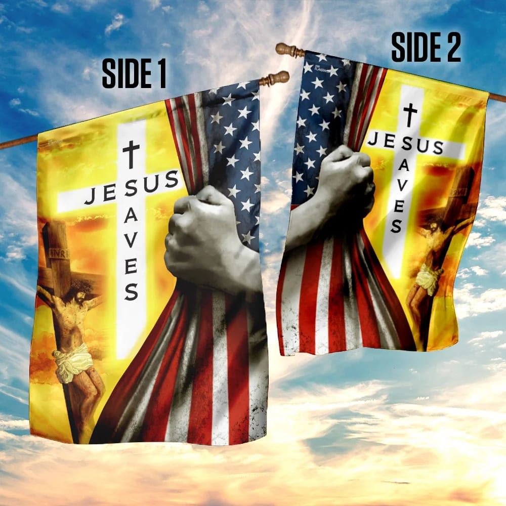 Jesus Saves Christian House Flags, Christian Flag, Scripture Flag, Garden Banner