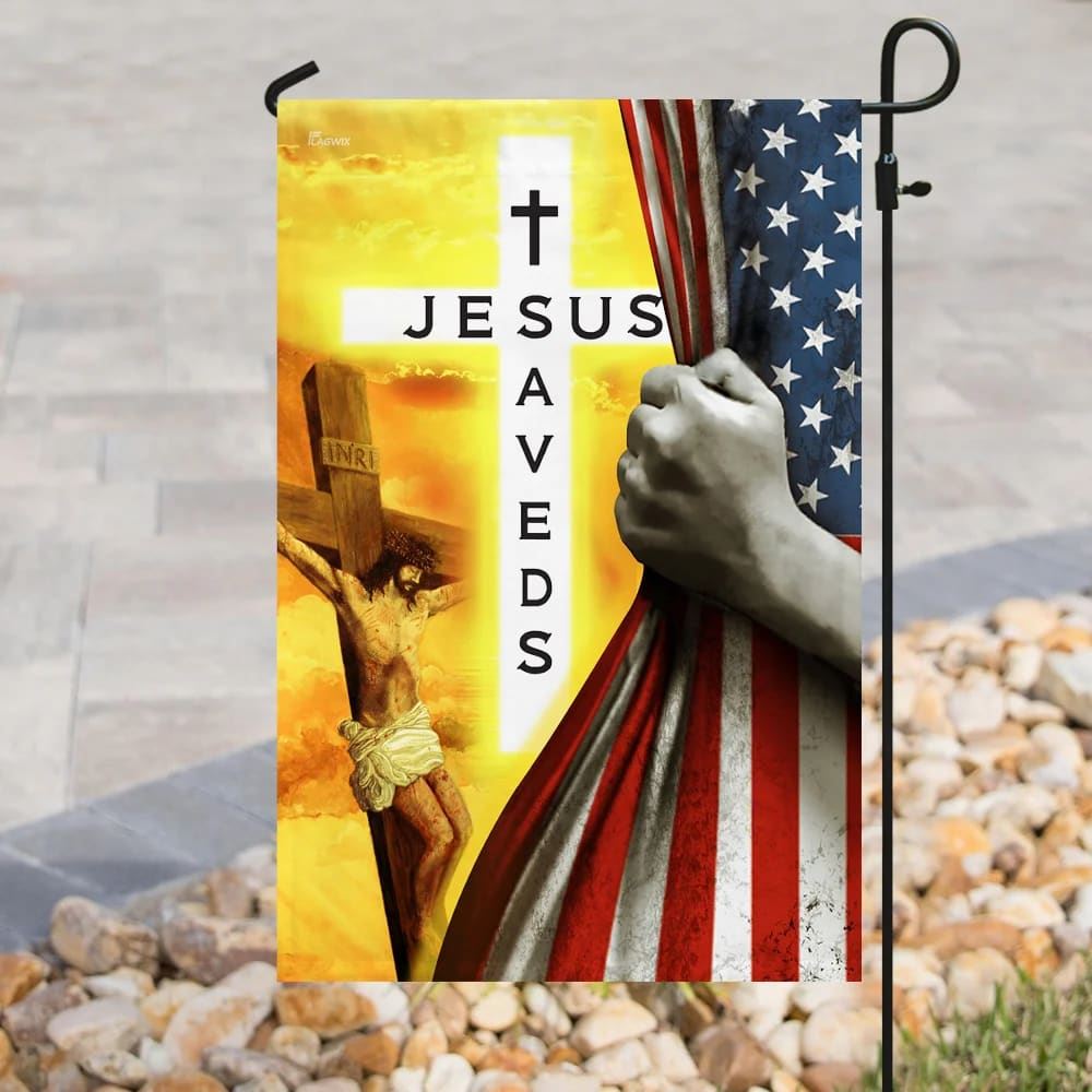 Jesus Saves Christian House Flags, Christian Flag, Scripture Flag, Garden Banner