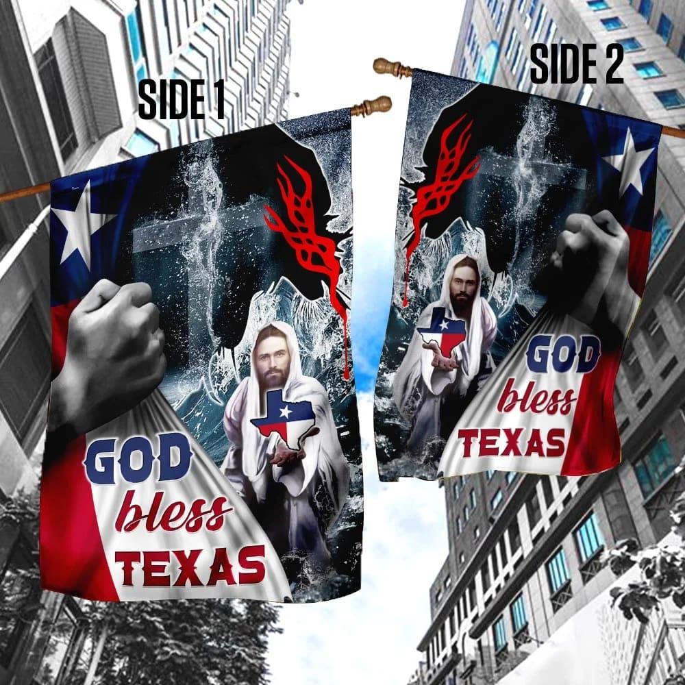 Jesus Saves God Bless Texas House Flag, Christian Flag, Christian Flag, Scripture Flag, Garden Banner