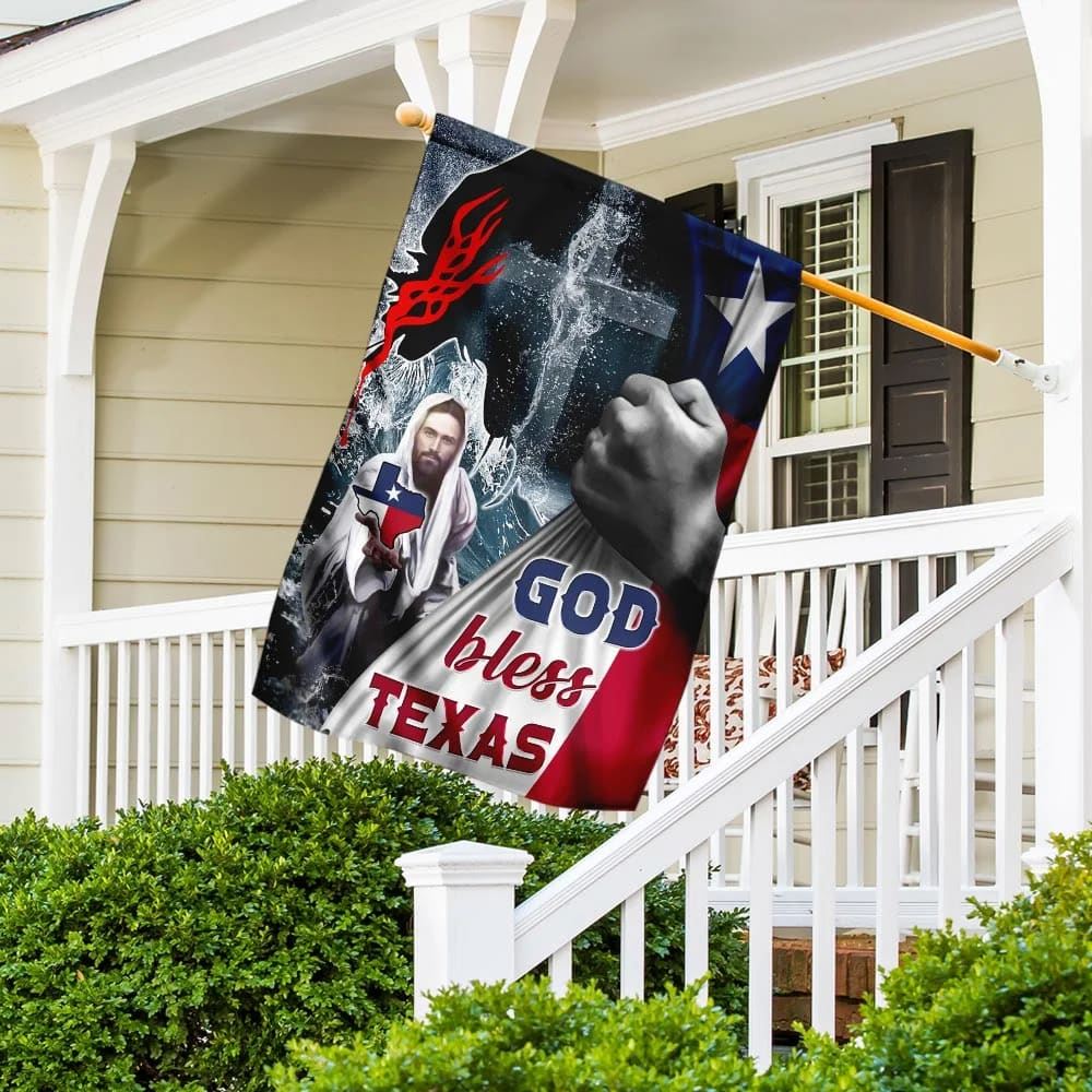 Jesus Saves God Bless Texas House Flag, Christian Flag, Christian Flag, Scripture Flag, Garden Banner