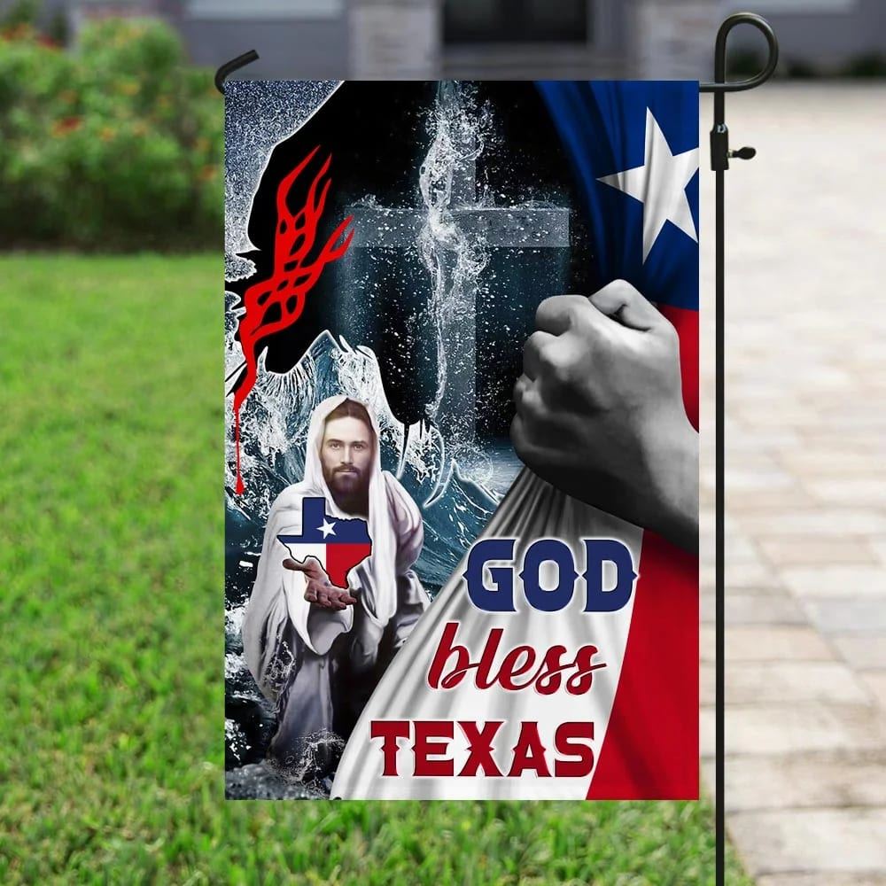 Jesus Saves God Bless Texas House Flag, Christian Flag, Christian Flag, Scripture Flag, Garden Banner
